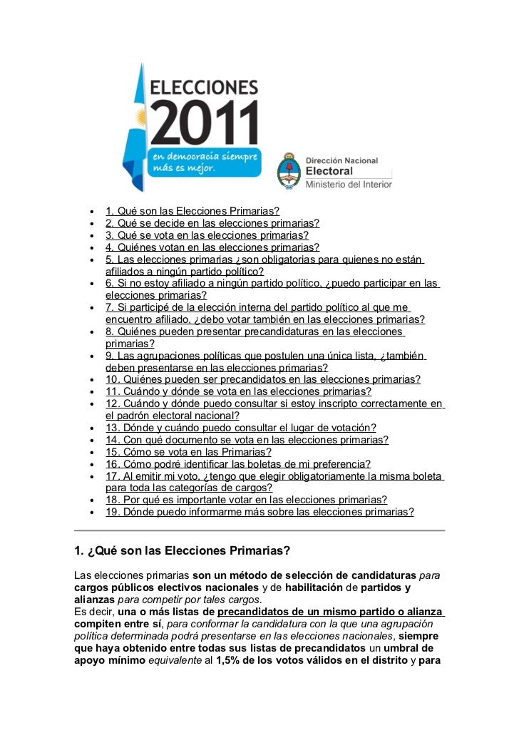 Elecciones Primarias