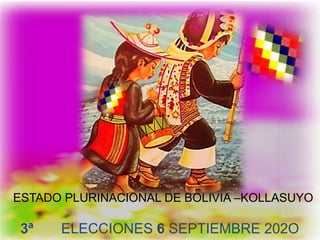 ESTADO PLURINACIONAL DE BOLIVIA –KOLLASUYO
3ª ELECCIONES 6 SEPTIEMBRE 202O
 