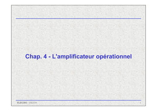 1
ELEC283 - 2003/04
Chap. 4 - L'amplificateur opérationnel
 