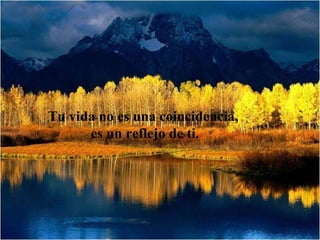 Tu vida no es una coincidencia,  es un reflejo de ti. 