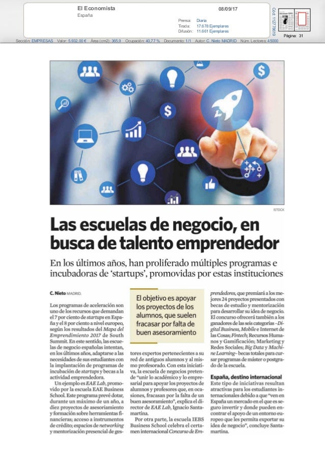 El Economista Las Escuelas De Negocio En Busca De Talento Emprende