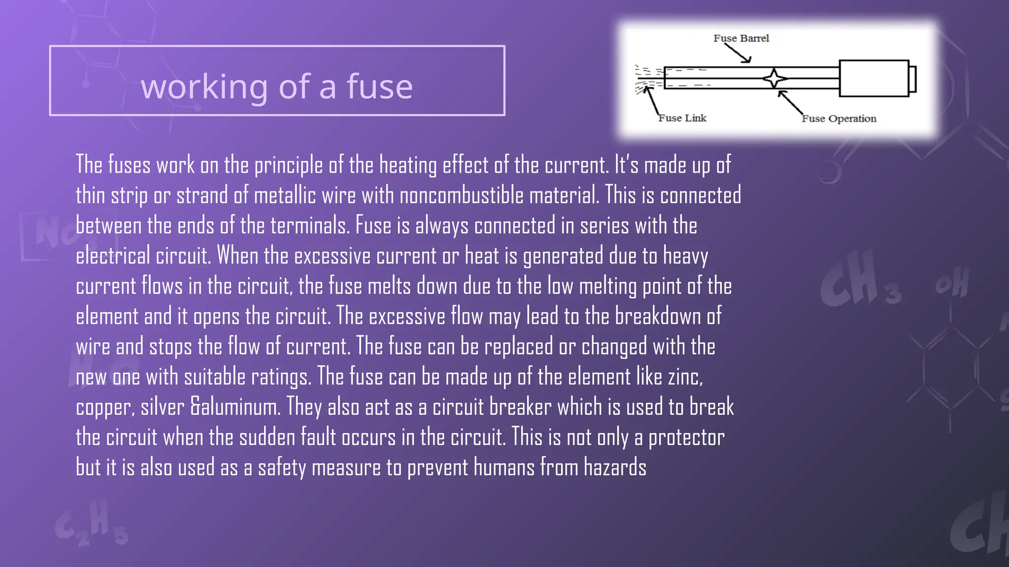 Using Wire Strands Fuse MINIATURE CIRCUIT BREAKER presentation for College Students | PPTX