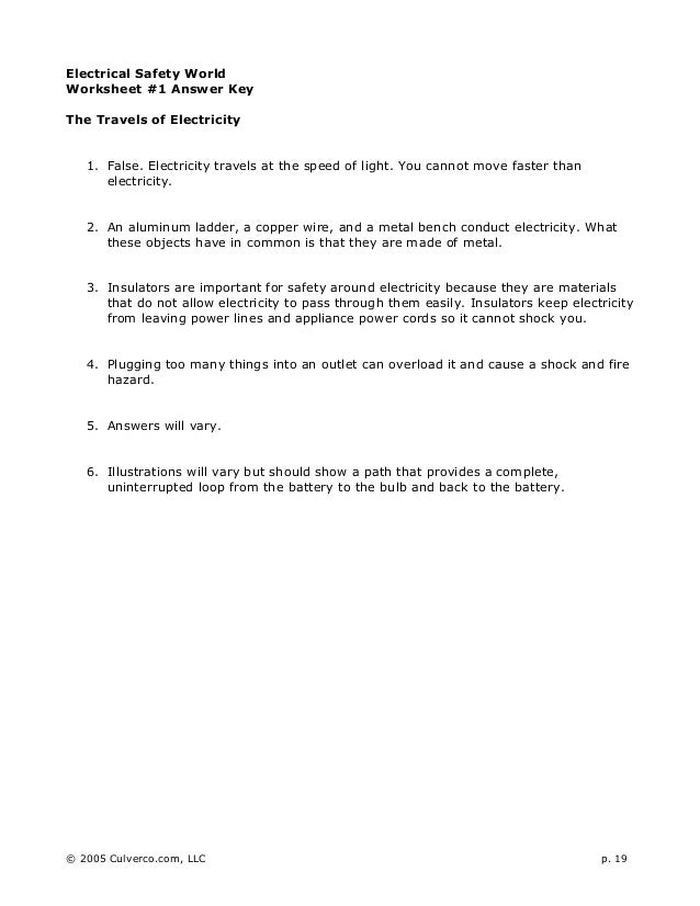 Electricity Worksheets Electricity Current Appliances