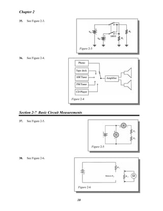 Chapter 2
35. See Figure 2-3.
Figure 2-3
36. See Figure 2-4.
Figure 2-4
Section 2-7 Basic Circuit Measurements
37. See Figure 2-5.
Figure 2-5
38. See Figure 2-6.
Figure 2-6
10
 