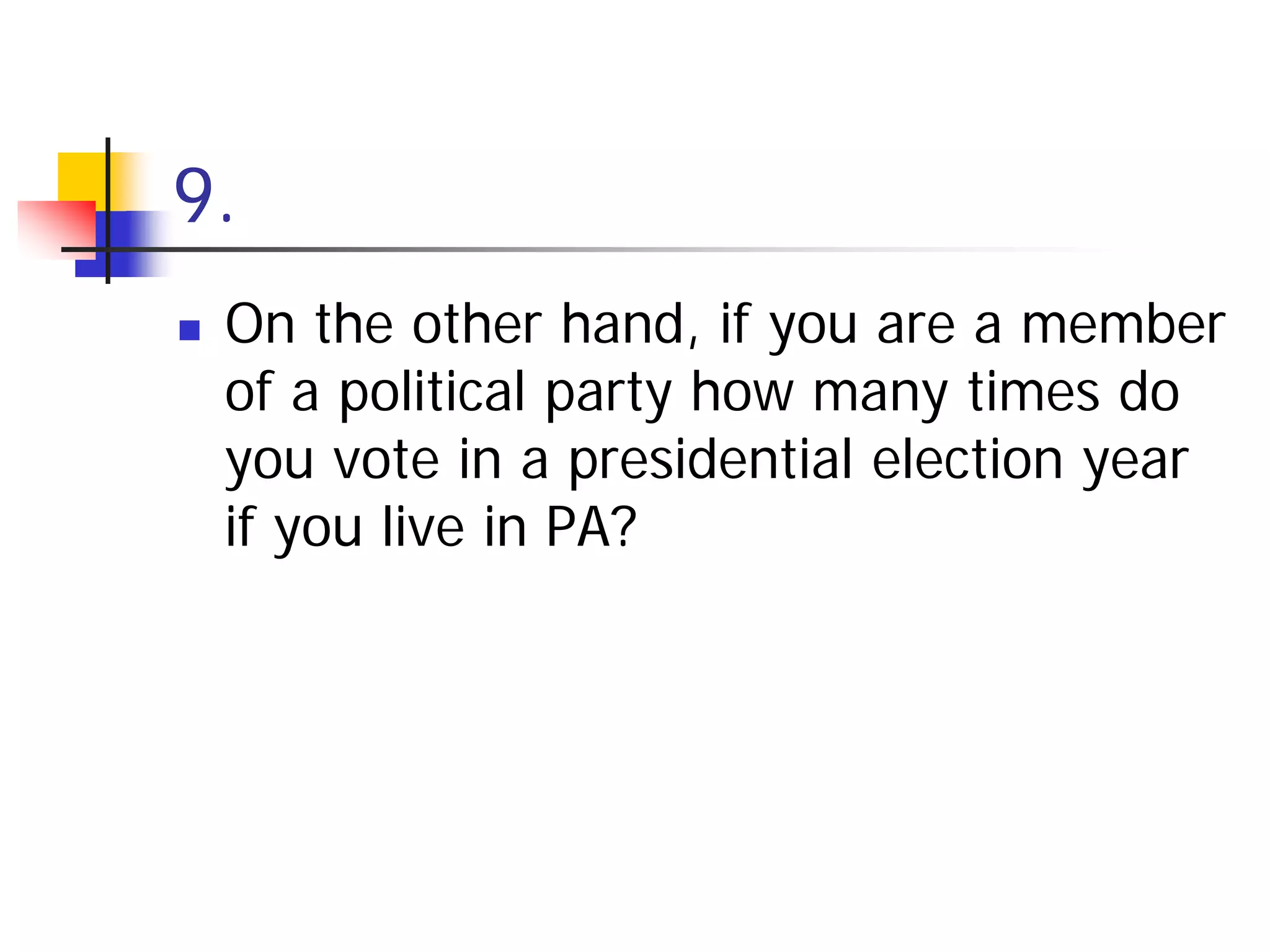 Electing A President Individual Quiz