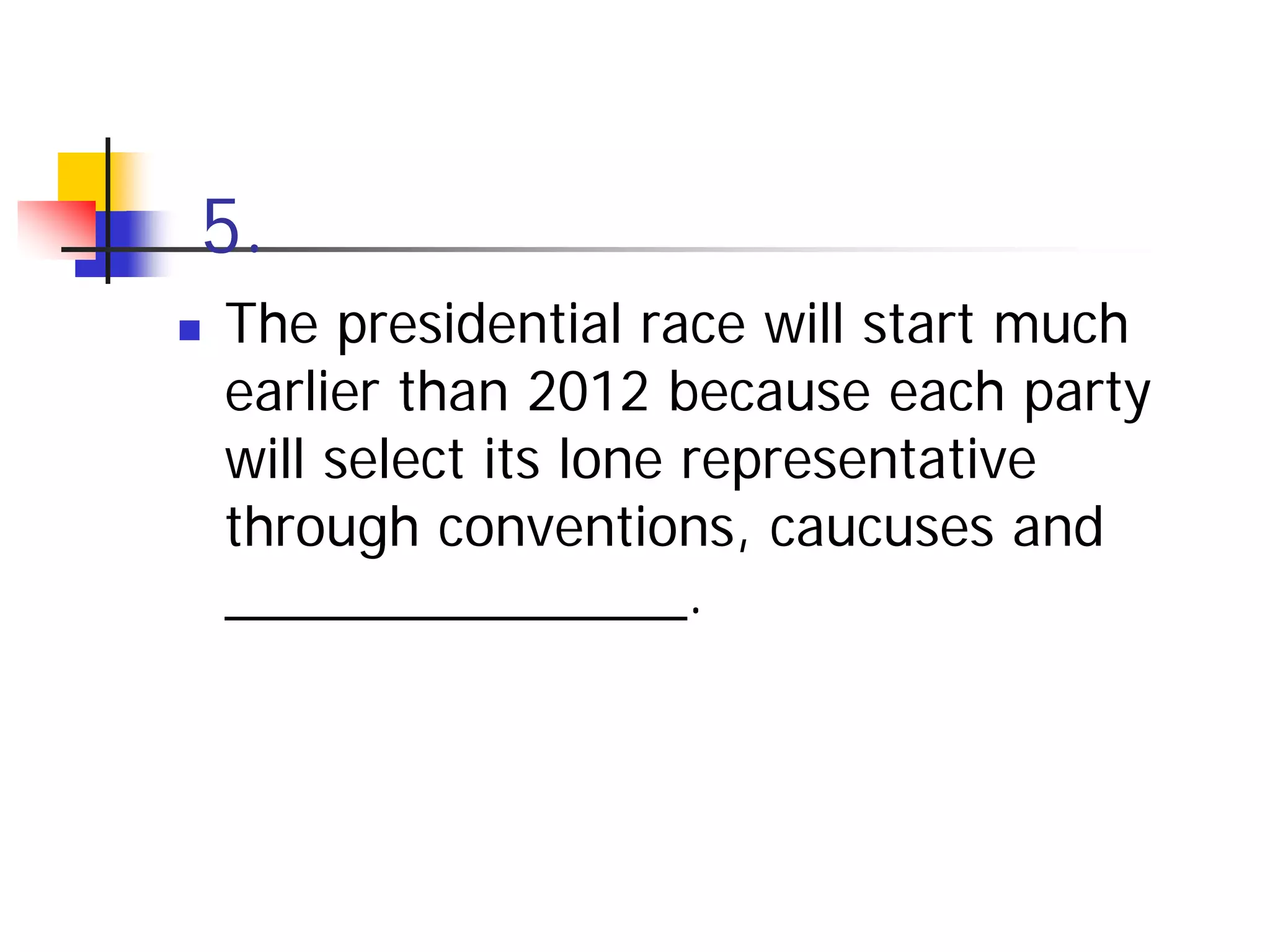 Electing A President Individual Quiz