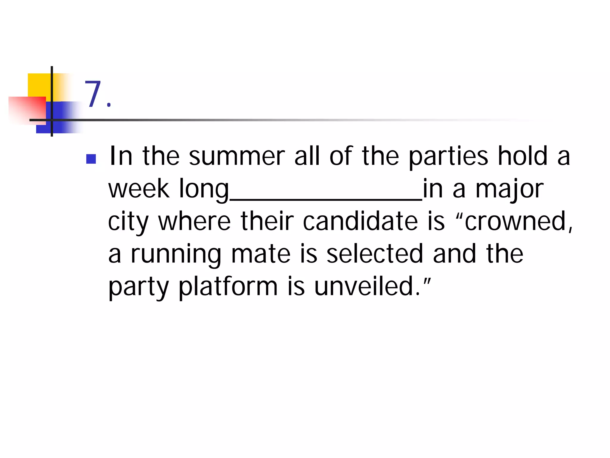 Electing A President Individual Quiz