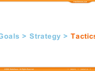 Goals > Strategy >   Tactics 