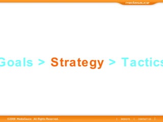 Goals >  Strategy  > Tactics 