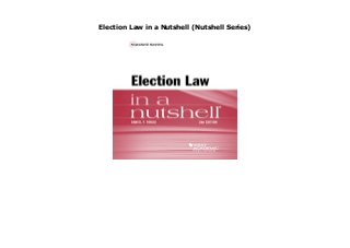 Election Law in a Nutshell (Nutshell Series)
Election Law in a Nutshell (Nutshell Series) by Daniel Tokaji none click here https://liteakeh12.blogspot.co.uk/?book= 1634602765
 