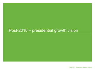 November 5, 2010November 5, 2010
Post-2010 – presidential growth vision
Greenberg Quinlan RosnerPage 57 |
 
