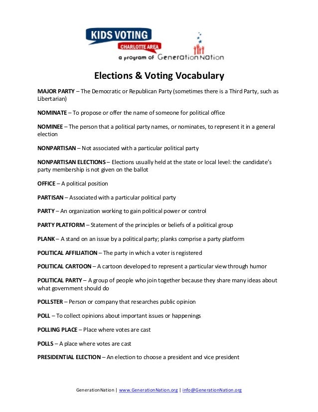 Election2014learning activities