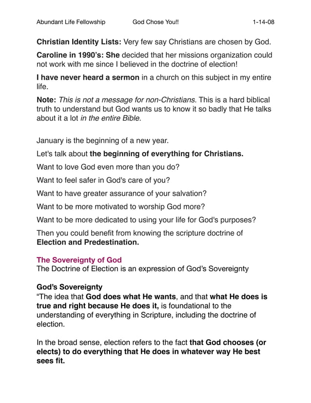 God Chose You! | PDF