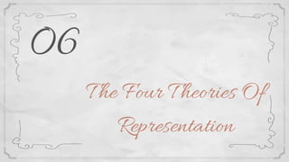T he Four T heories Of
Representation
06
 