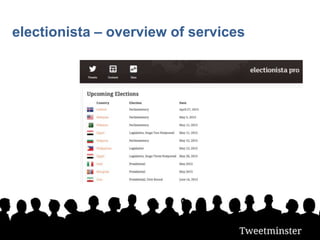 electionista – overview of services
 