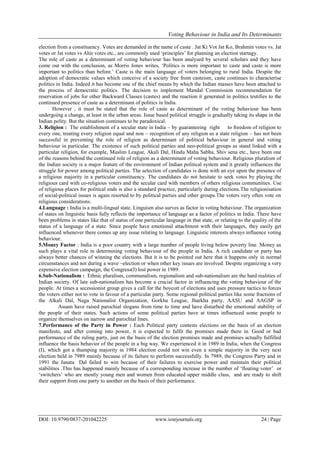 Election, particiption and voting behaviour | PDF