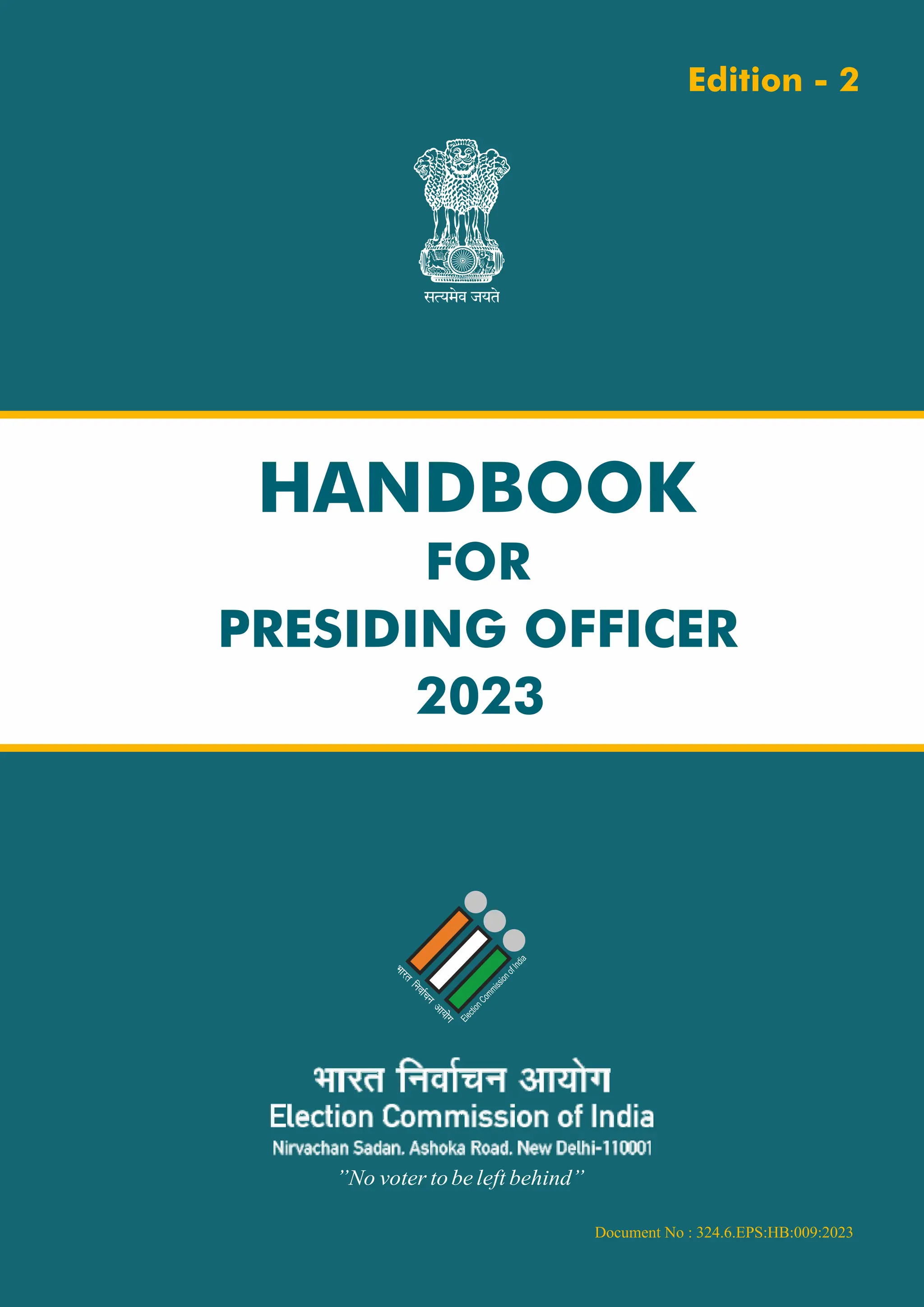 Handbook for Presiding Officers Election 2024 James Joseph Adhikarathil