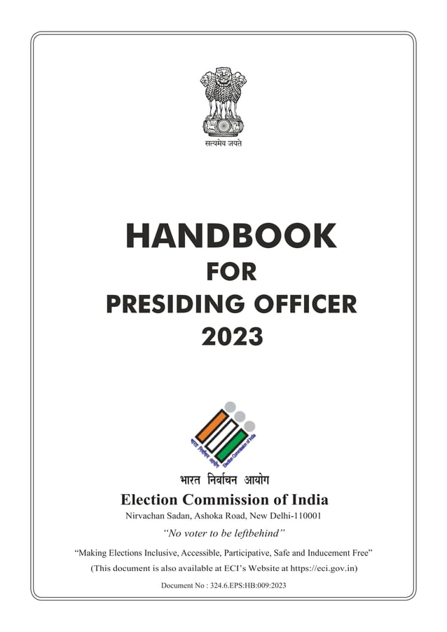 External Relations Officer Handbook.pdf Handbook for Presiding Officers Election 2024 James Joseph Adhikarathil ...