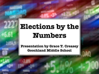Elections by the
   Numbers
Presentation by Grace T. Creasey
   Goochland Middle School
 
