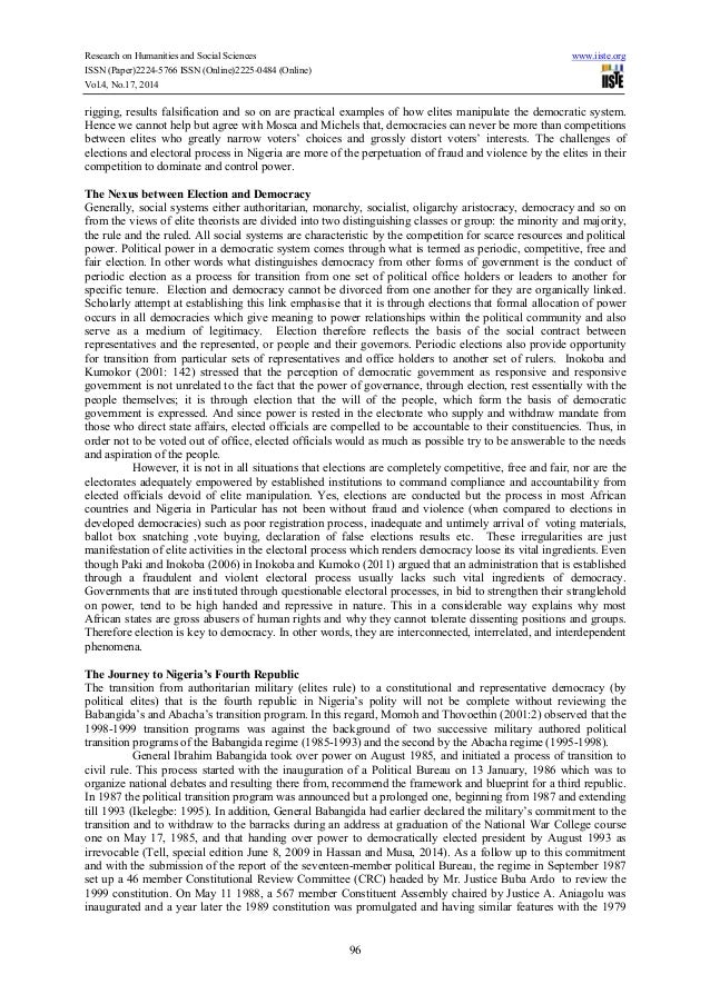 electoral process in nigeria By prof attahiru m jega nigeria has for long been in constant search for effective electoral processes, as an integral part of its transition to democracy. electoral process in nigeria By prof attahiru m jega nigeria has for long been in constant search for effective electoral processes, as an integral part of its transition to democracy.
