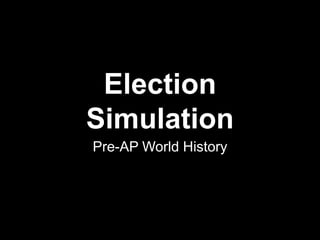 Election
Simulation
Pre-AP World History
 