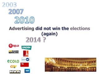 Advertising did not win the elections
               (again)
 