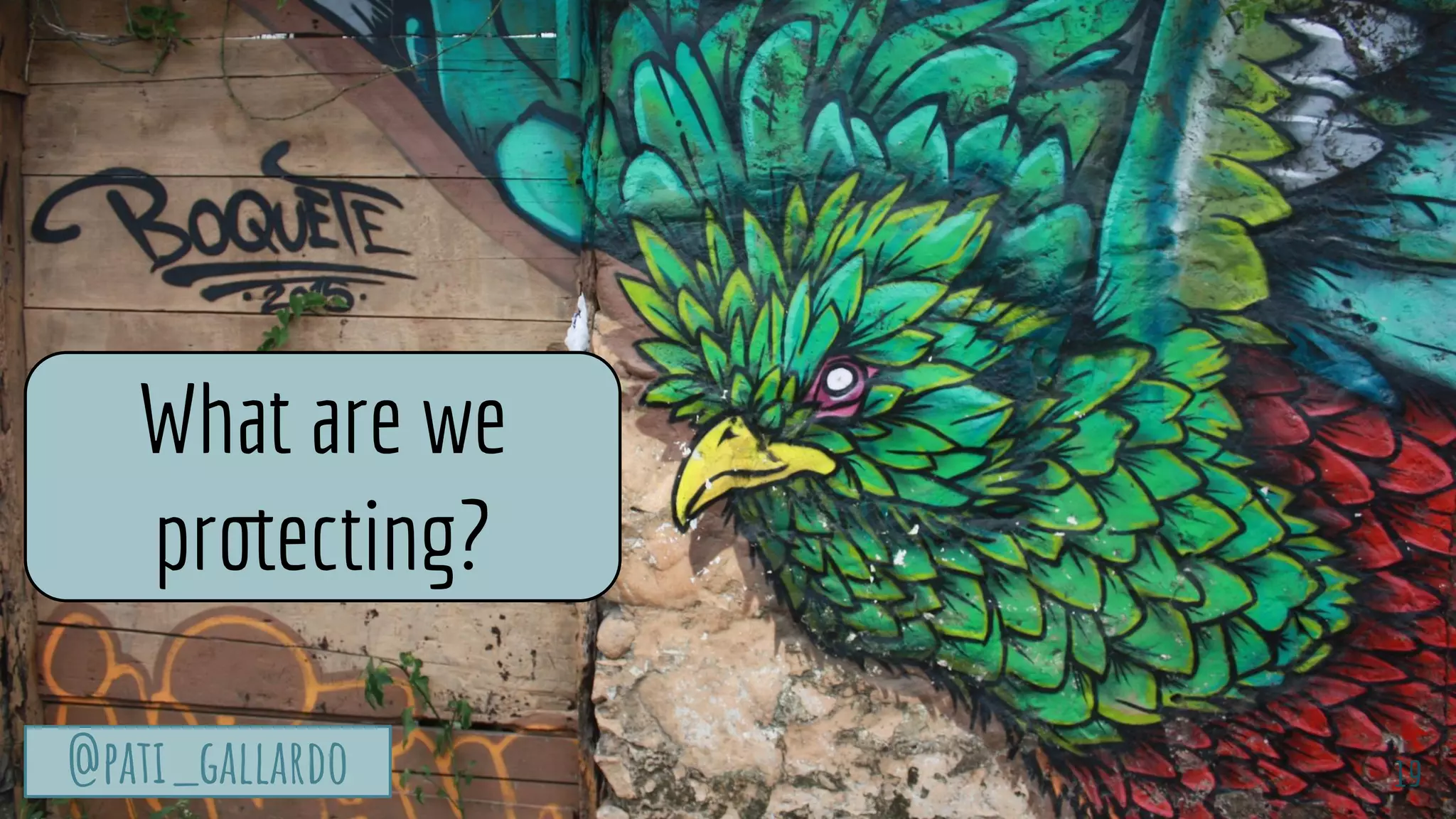 TurtleSec
@pati_gallardo 19@pati_gallardo
What are we
protecting?
 