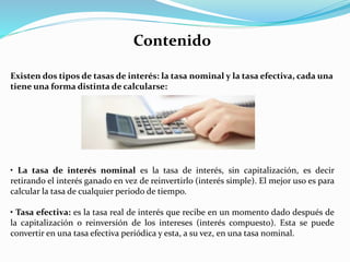 Tasa de interes nominal y efectiva | PPTX