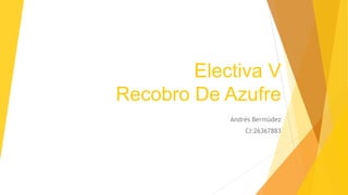 Electiva V
Recobro De Azufre
Andrés Bermúdez
CI:26367883
 