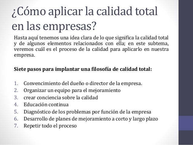 empresa y calidad total