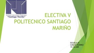 ELECTIVA V
POLITECNICO SANTIAGO
MARIÑO
ESCUELA 42
CARLOS RAMIREZ
19.145.889
 