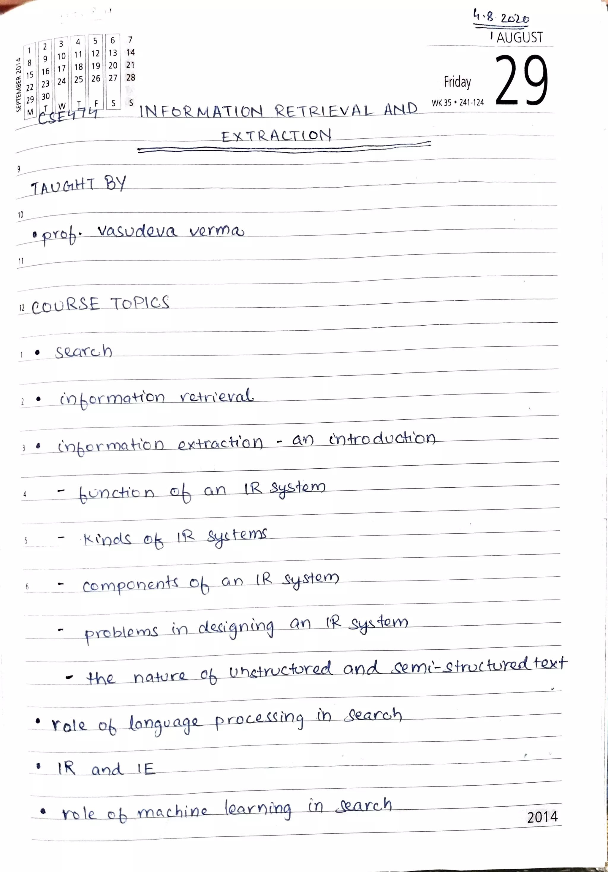 Information Retrieval and Extraction: Course Topics | PDF