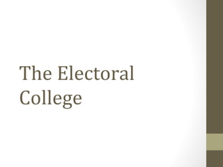 The Electoral
College
 