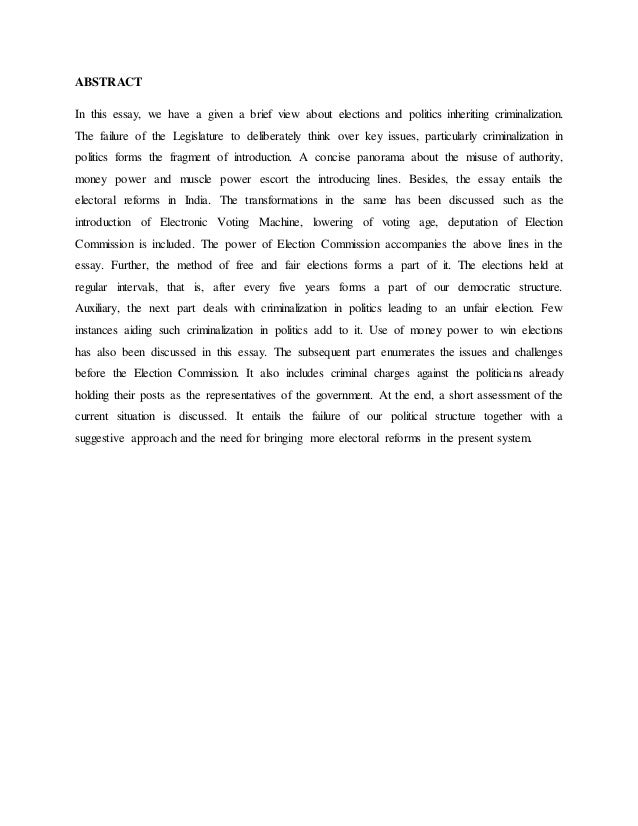Essay on political issues in india