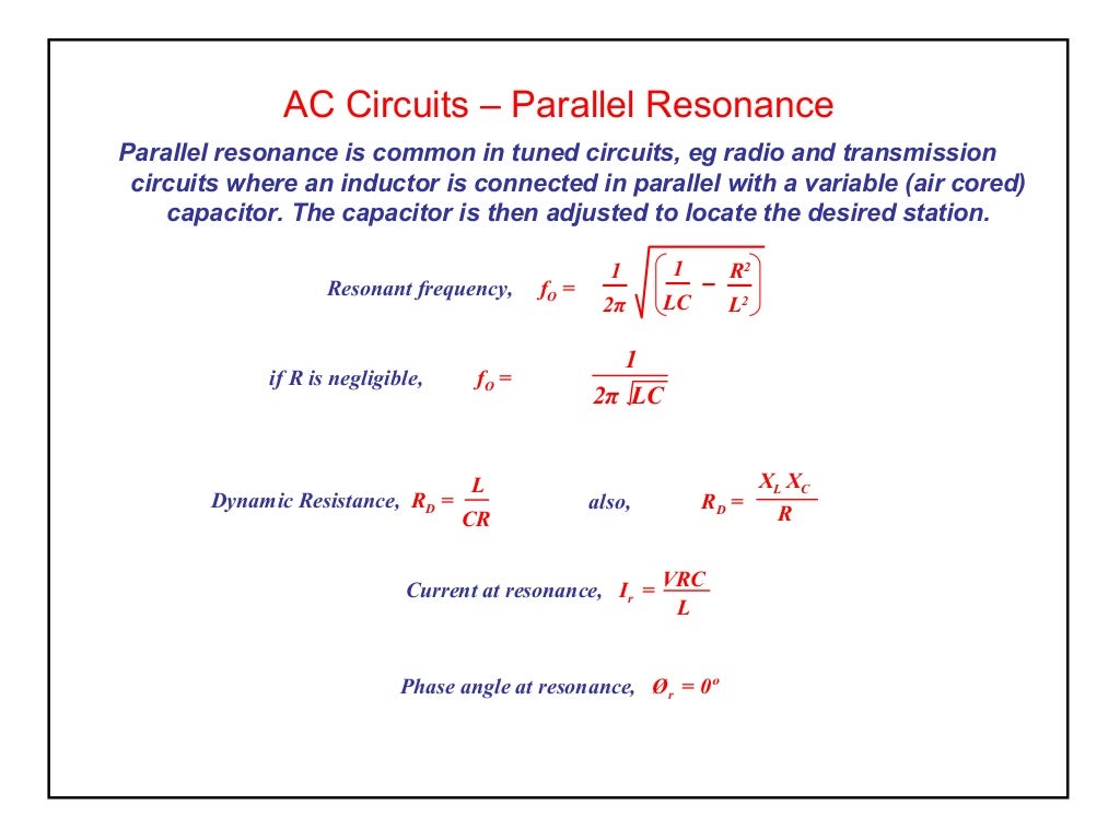 Elect principles 2 ac circuits parallel resonance