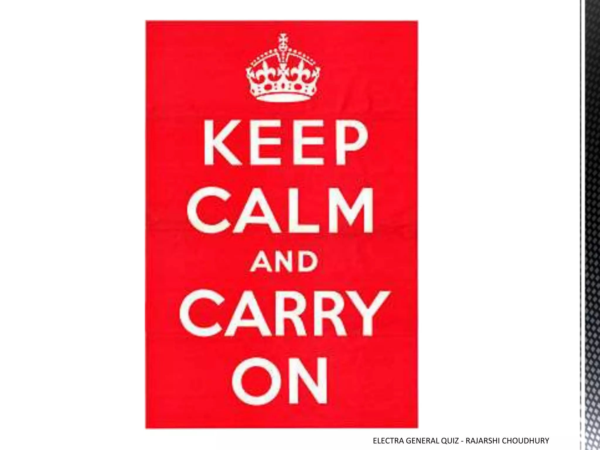 ELECTRA GENERAL QUIZ - RAJARSHI CHOUDHURY
 