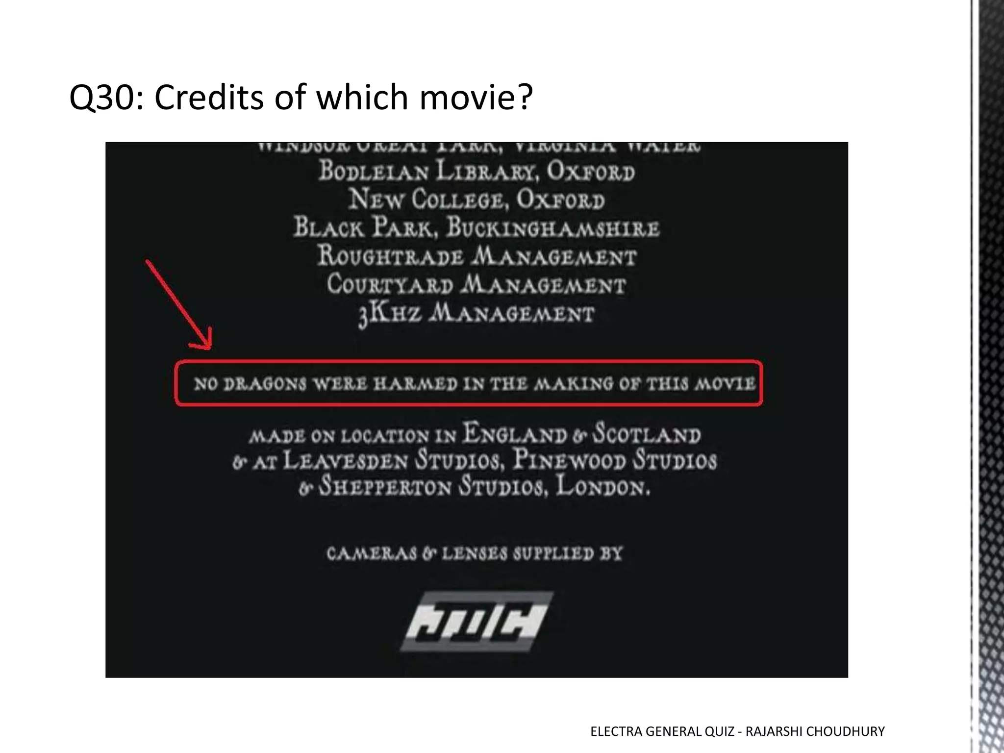 ELECTRA GENERAL QUIZ - RAJARSHI CHOUDHURY
 