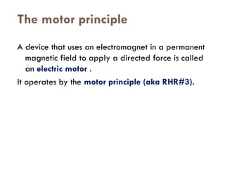 basic electeic motors and their working principle | PPT