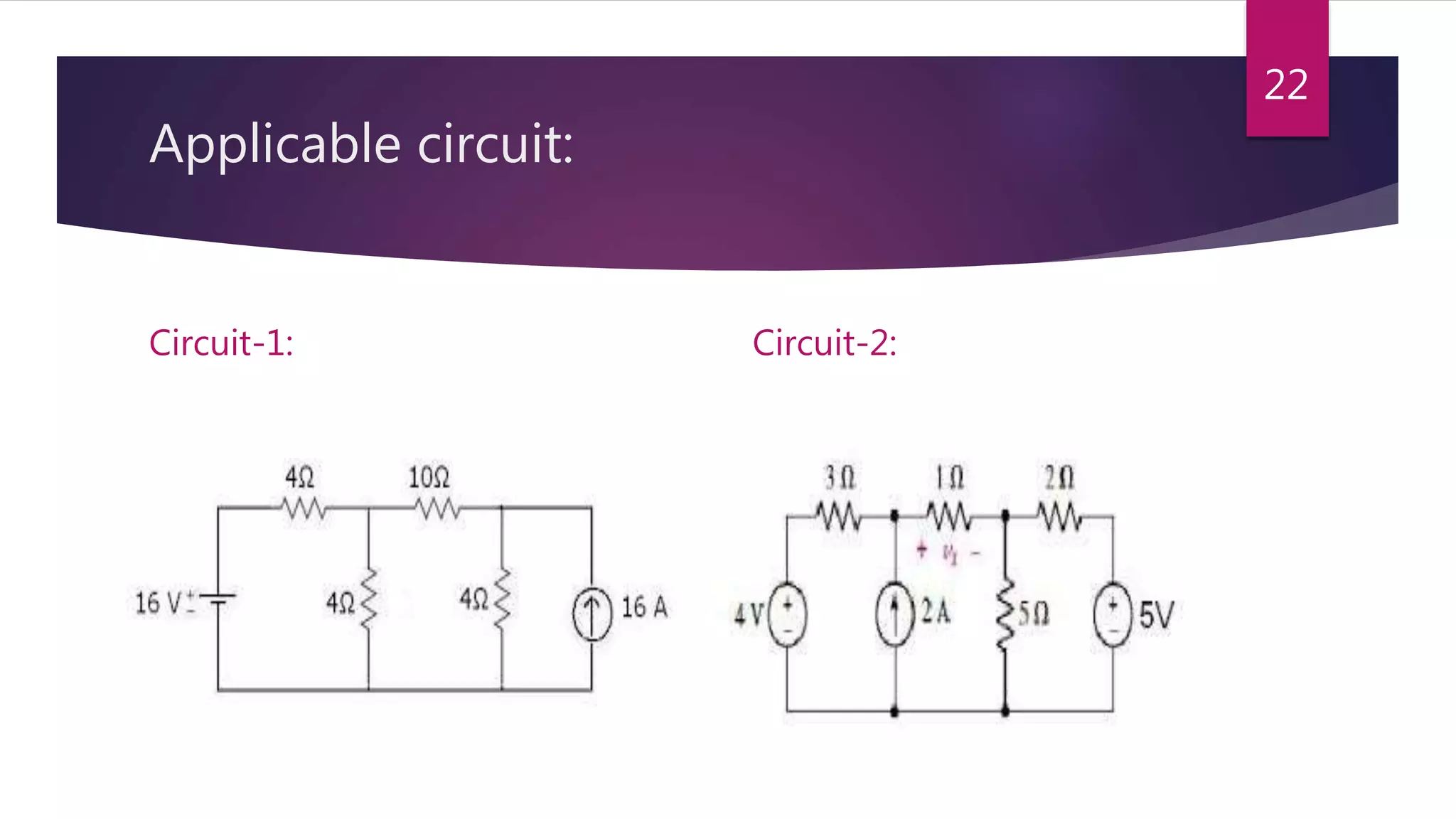 Applicable circuit:
Circuit-1: Circuit-2:
22
 