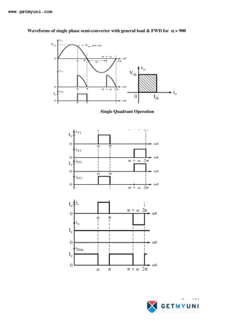 Page 151
Waveforms of single phase semi-converter with general load  FWD for α
α
α
α  900
Single Quadrant Operation
www.getmyuni.com
 