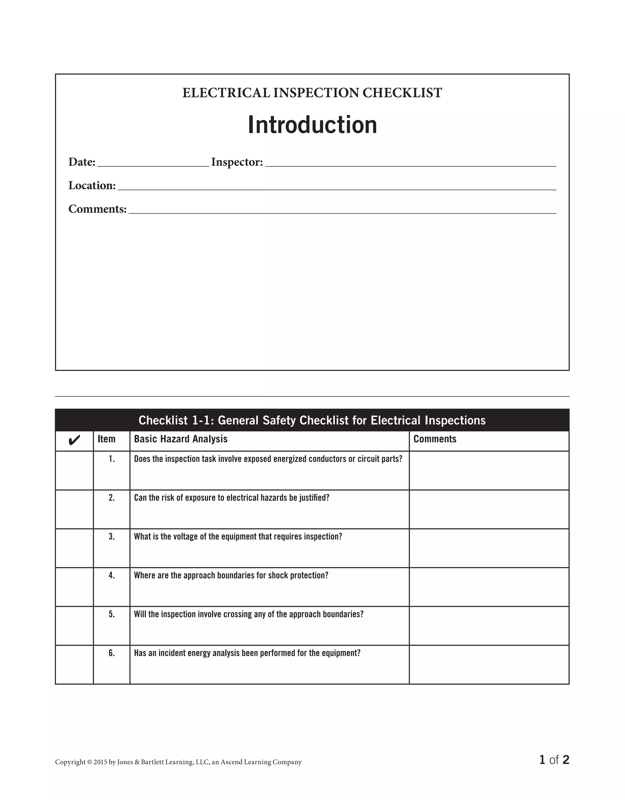 Electrical inspection-checklists | PDF