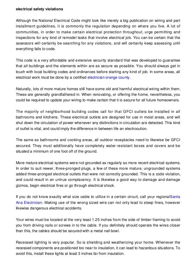 Electrical Safety Violations