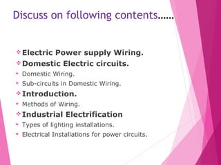 Electrical wiring domestic and industries | PPS