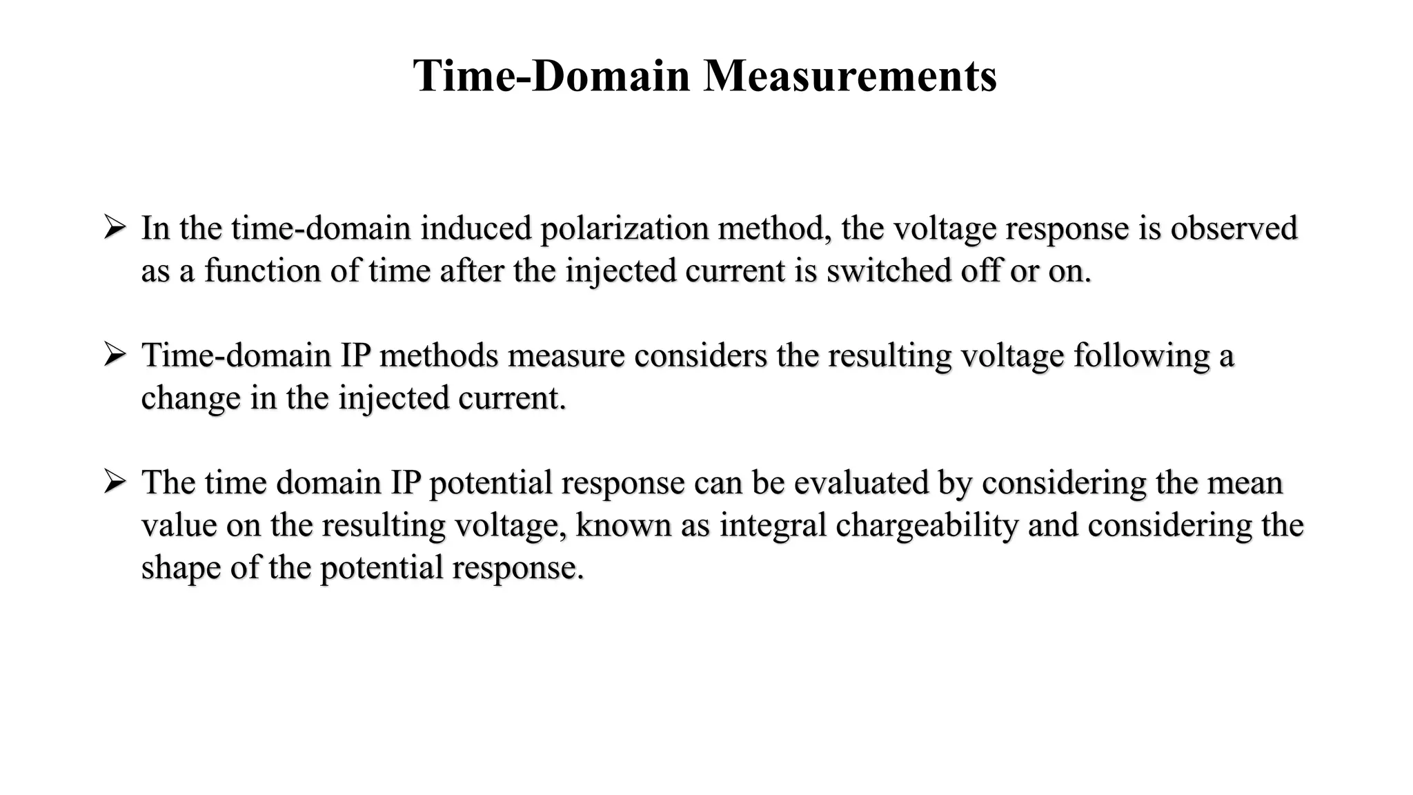 Time Domain Ip Electrical and electromagnetic prospecting | PPTX