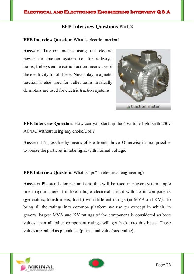Electrical and Electronics Engineering Interview Q & A