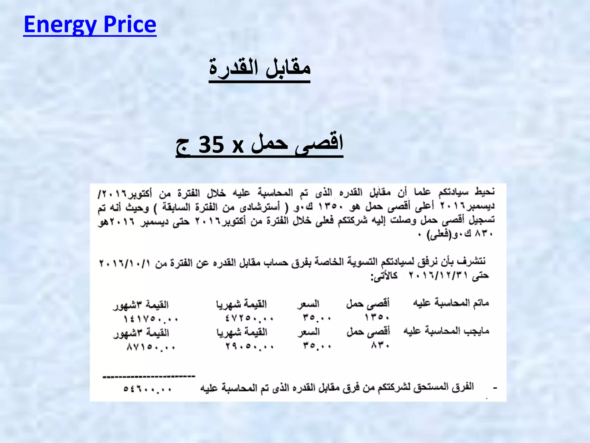 Energy Price
‫القدرة‬ ‫مقابل‬
‫حمل‬ ‫اقصى‬
x
35
‫ج‬
 