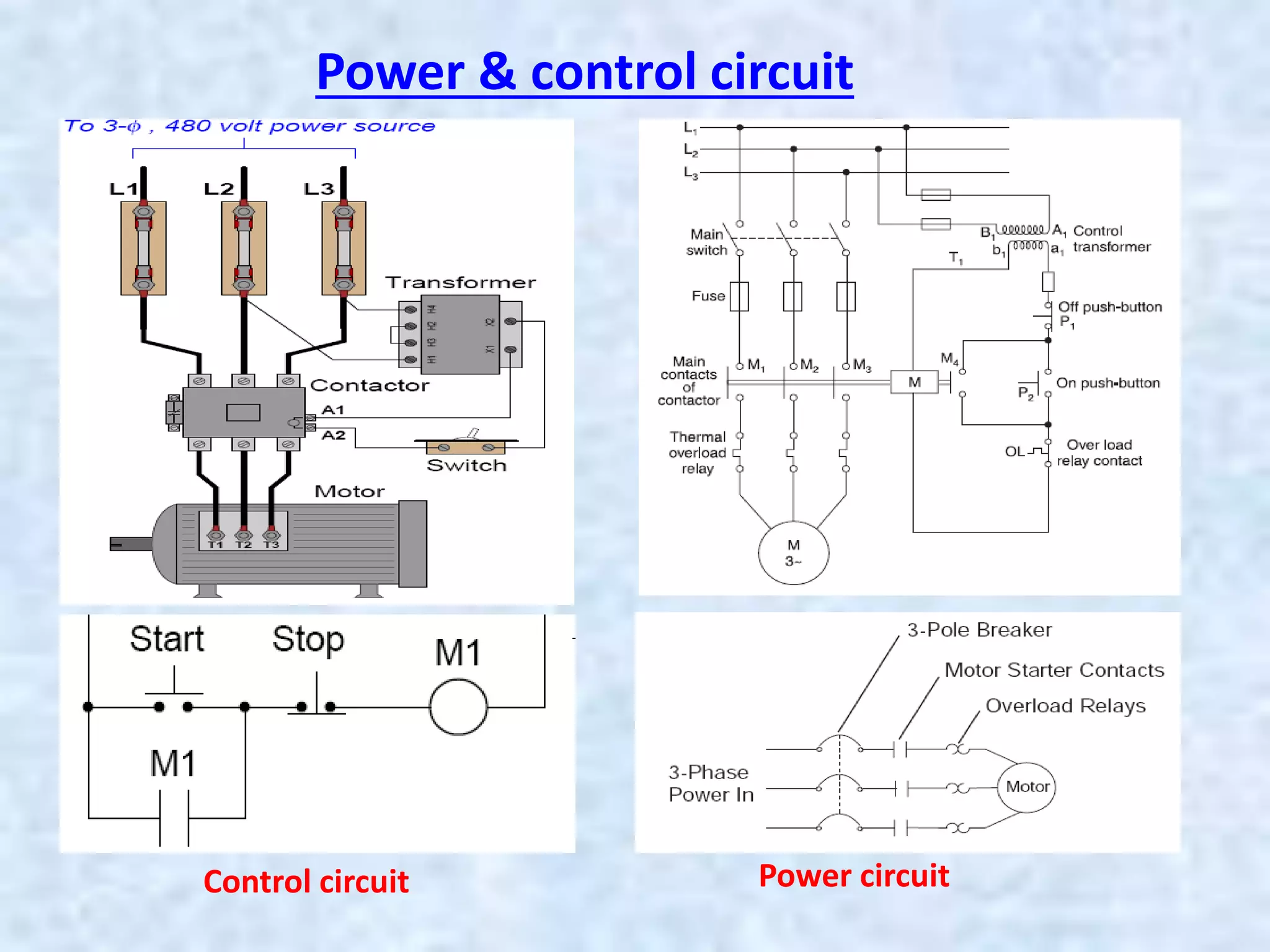 Power & control circuit
Control circuit Power circuit
 