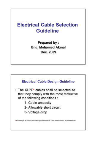 Electrical cable guide