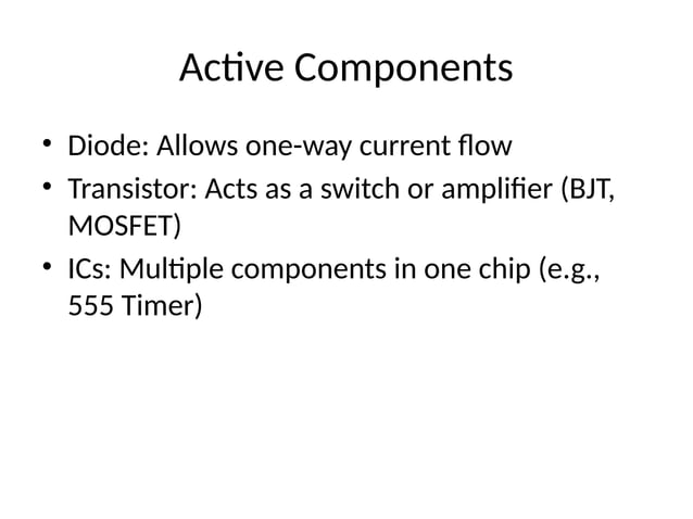 Electrical Circuit Components Tools Lecture Pptx