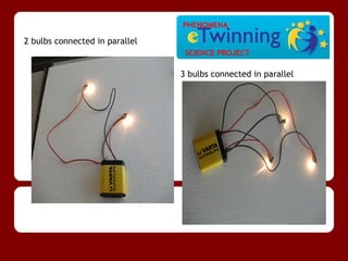 PHENOMENA

2 bulbs connected in parallel
                                 SCIENCE PROJECT

                                3 bulbs connected in parallel
 